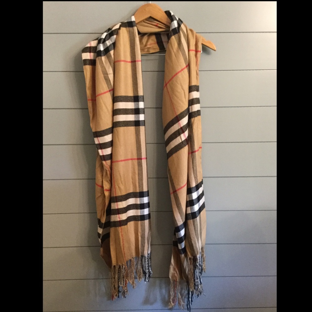 Burberry check print scarf 84”x24”